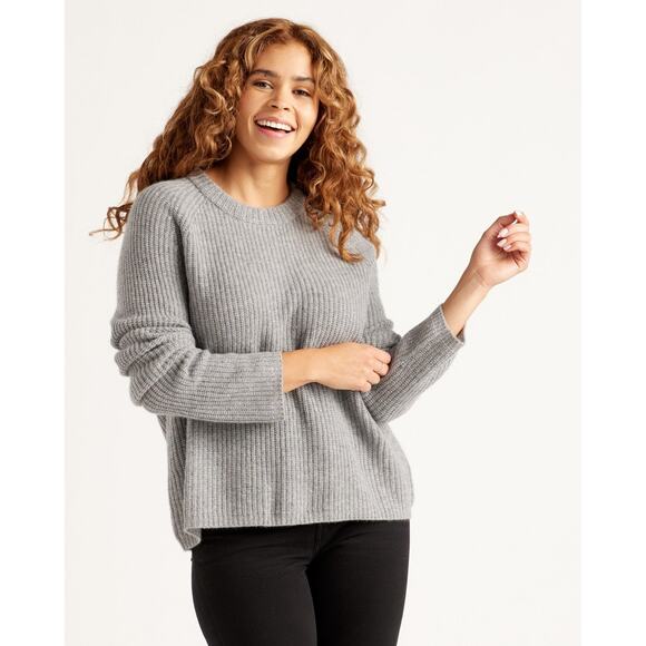 Quince Mongolian Cashmere Fisherman Crewneck Sweater - S - Picture 1 of 4